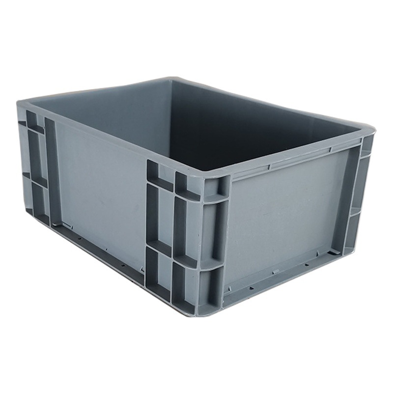Industrial plastic box EU4316 gray auto parts box European standard logistics box can be added with dust curtain plastic turnover box