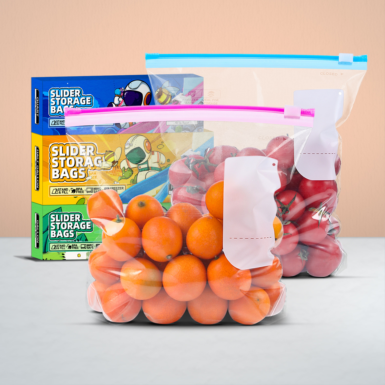 Sealed Food Preservation Bag Household Food Grade Refrigerator Storage Zipper Sliding Lock Food Sealed Bag Food Self-sealing