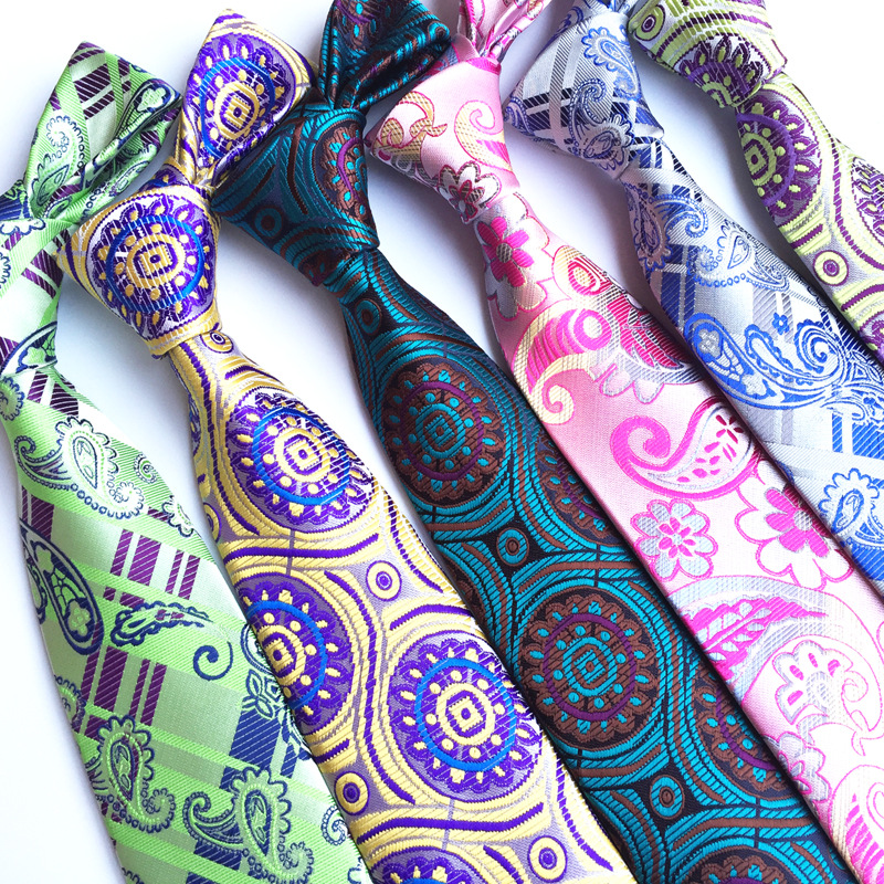 Picture of Source manufacturers polyester jacquard material men's tie big flower spike fashion tie in stock wholesale