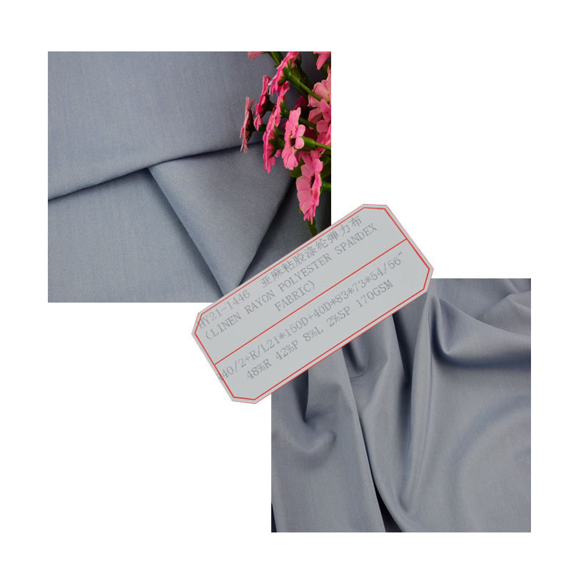 Wholesale multi-color linen rayon cotton polyester blended fashion fabric fashionable cotton linen plain stretch fabric