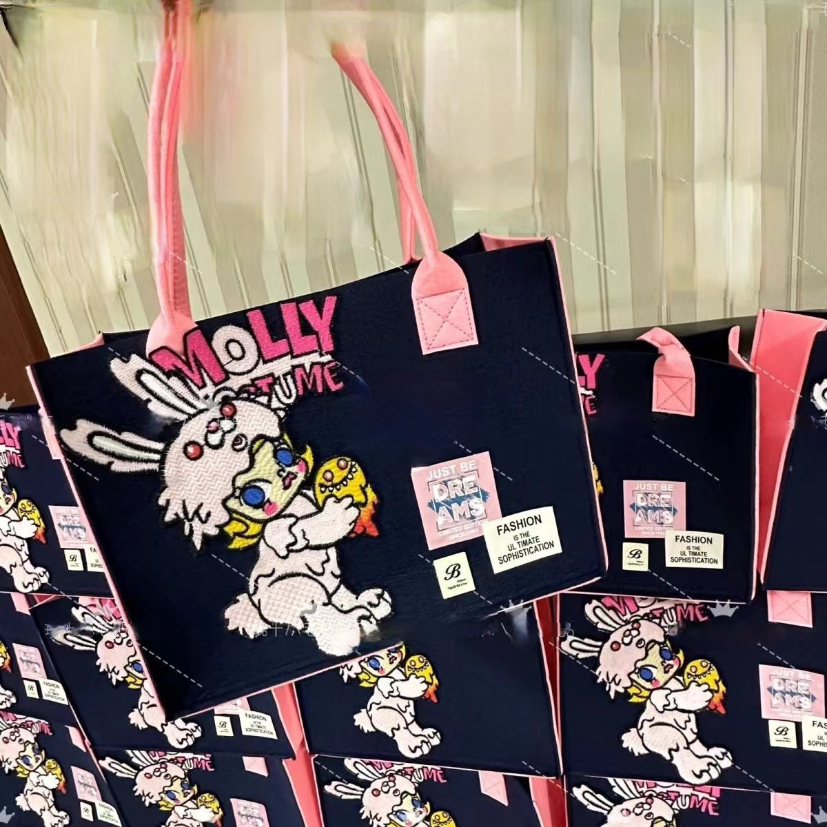 2024 Felt Bag Trendy Felt Tote Bag Shopping Bag Printed Gift Bag Printed Felt Bag