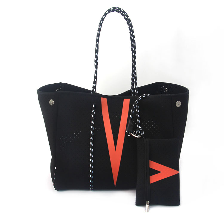Picture of Diving Material Perforated Beach Bag European and American Fashion Portable Shoulder Strap Mother Bag Outdoor Casual Bag Portable Women's Bag for Women