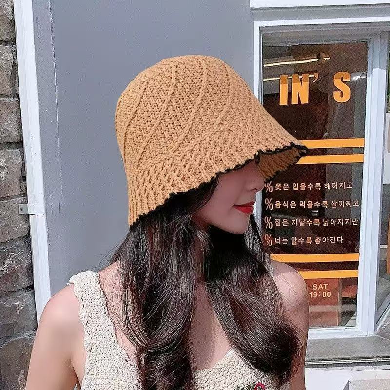 Picture of Fisherman Hat Women's Spring and Summer New Arrival Women's Lace Fashionable Japanese Bucket Hat Simple Sunscreen Hat Showface Small Basin Hat