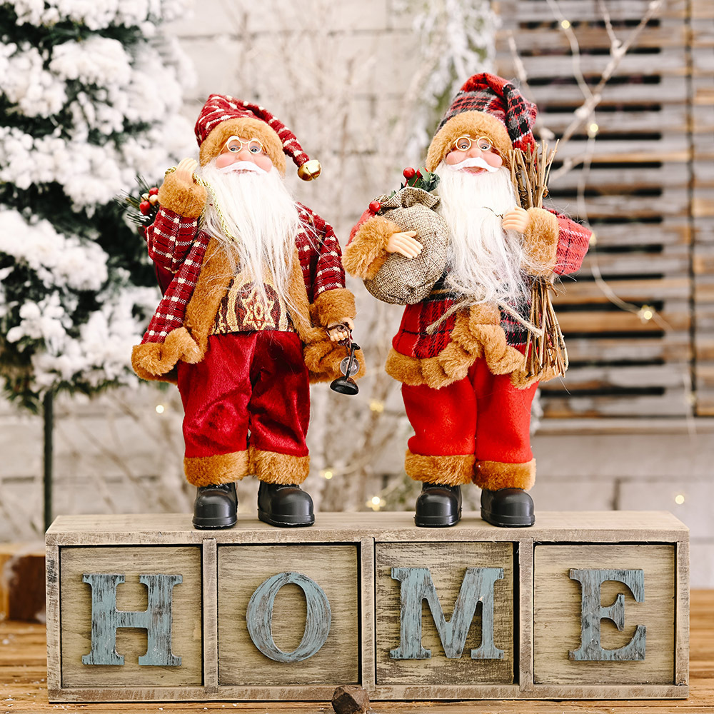 LF Christmas decorations standing posture Santa Claus doll ornaments Santa Claus standing posture ornaments doll ornaments