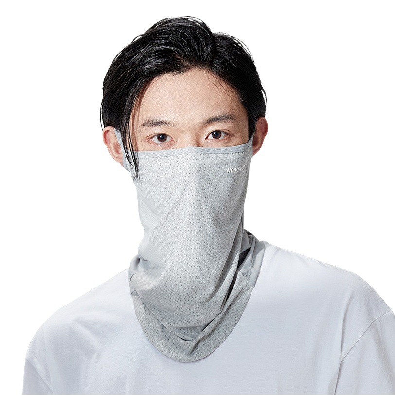 Summer Ice Silk Sunscreen Mask Men's UV Protection Rainbow Breathable Neck Sleeve Riding Full Face Sunshade Neck Protection Women