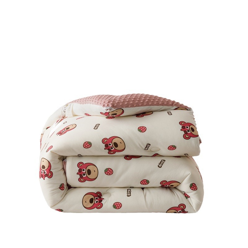 Picture of Bean Velvet Core Soybean Fiber Quilt Spring and Autumn Quilt Winter Student Dormitory Children Single Double Thickened Winter Quilt