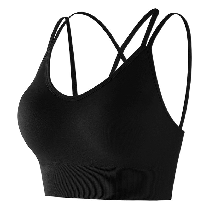 Sports Underwear Women's Shockproof Cross-Back Integrated Bra Bra Running Fitness Vest Bra sportbra