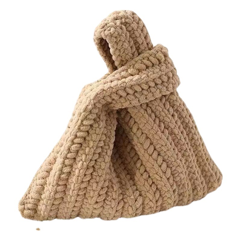 Japanese-Style Wrist Bag DIY Handmade Woven Bag Yarn Material Bag Crochet Hand-Woven Bag Gift for Girlfriend or Best Friend