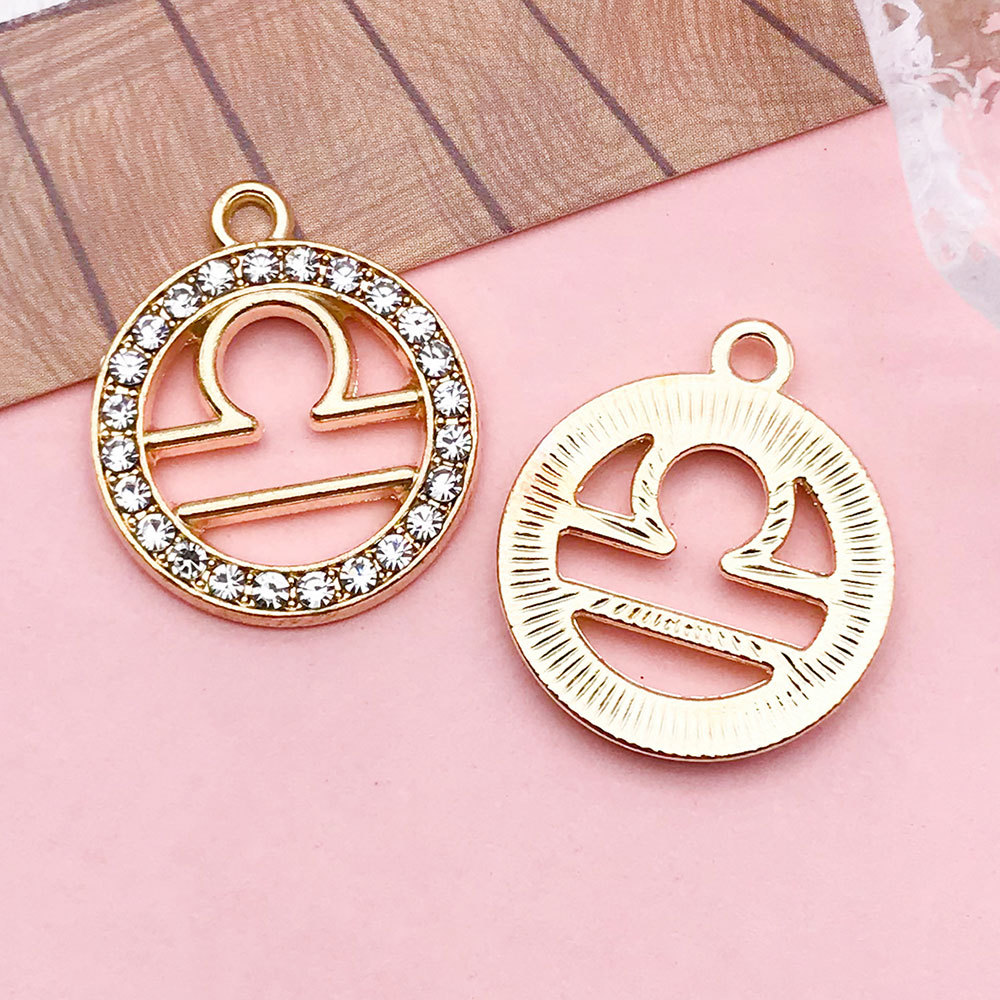 Picture of Twelve Zodiac Signs Cross-Border Zodiac Signs with Diamonds Alloy Accessories DIY Combination Necklace Earrings Pendant Pendant Accessories