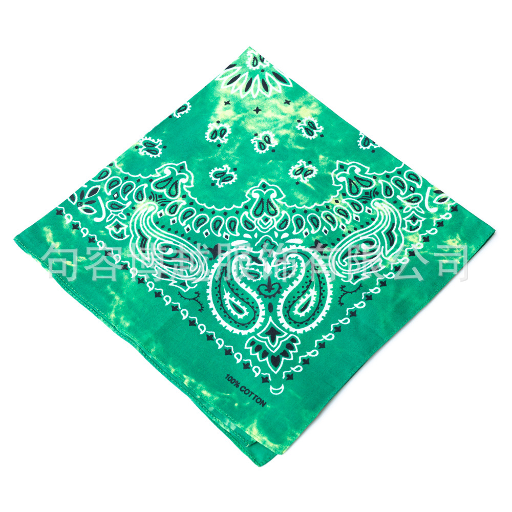 Picture of Cross-Border Outdoor Multi-Functional Hip-Hop Hip-Hop Cotton Headscarf Tie-Dyed Paisley Sunflower Square Scarf Bandana