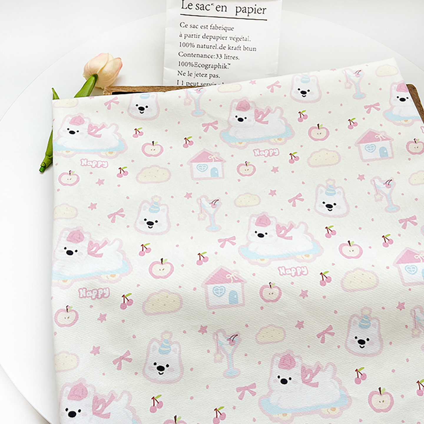 Happy West Highland All-Cotton Canvas Cushion Bag Jacket Vest Handmade DIY Fabric 1.0m Price