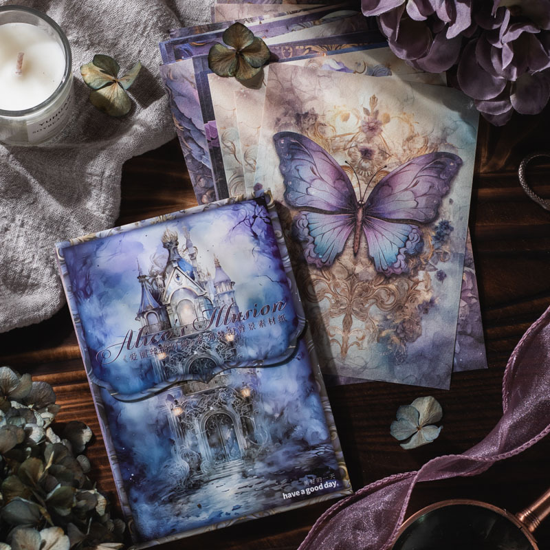 Beautiful day material paper Alice's fantasy series retro dream tearable Journal decoration message paper