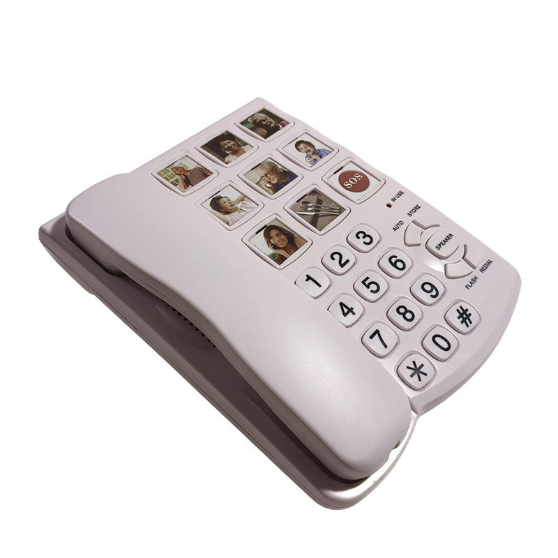 Picture of Cross-border special for wired fixed telephone set with one key to pull out the big volume button with rope for the elderly telephone set with hands-free