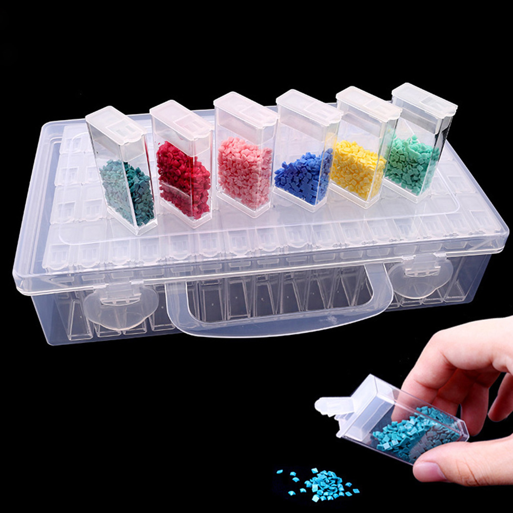 Picture of Factory direct 32 grid 64 grid storage box transparent plastic beads storage box parts nail Nail Box acrylic