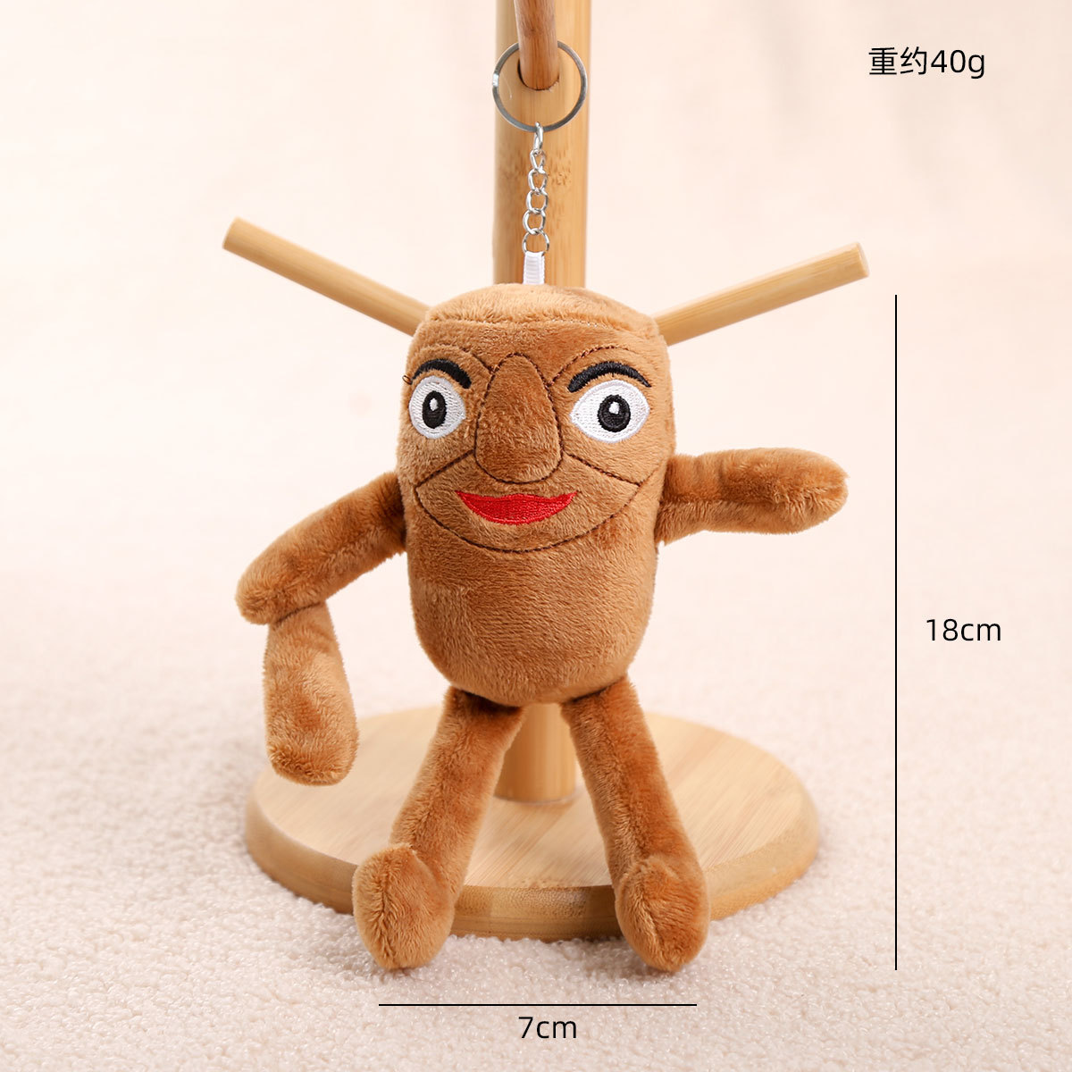 Picture of Ai Shan Hai Jing Tungtung Tungsahur Cross-Border Doll Toy Wooden Stick Plush Keychain Small Pendant