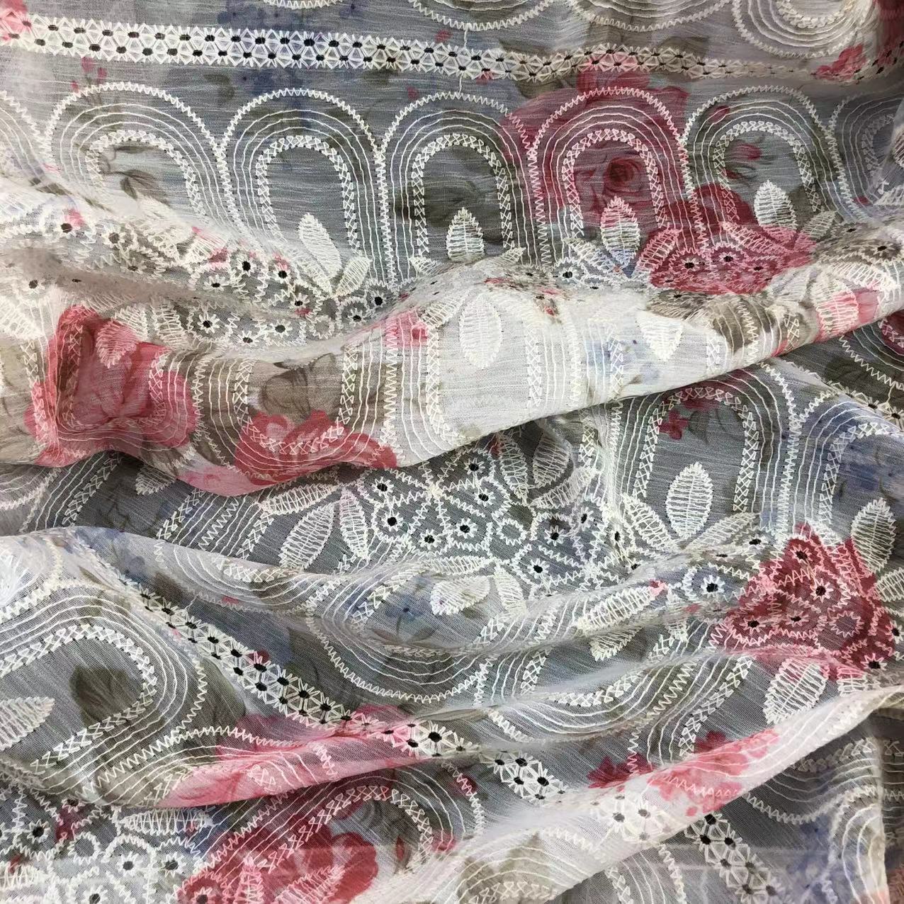 Picture of Xiaojun Textile Floral Pattern Computer Embroidery Printed Fabric Chinese Print Children's Clothing Fabric Dress Han Dynasty