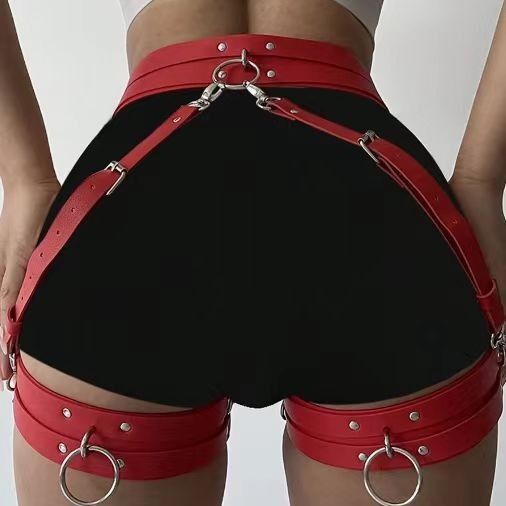Picture of New Cross Border Bundle Leather Bound Leg Loop Gothic Sexy Party Waist Show Belt Belt Belt in stock
