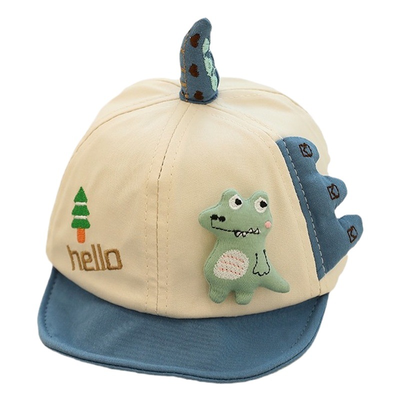 Hello little dinosaur baby hat spring and autumn thin baby cap cute cartoon sunshade cap for boys and girls