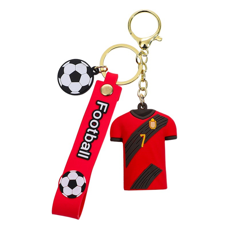 Creative Football Ronaldo Uniform Keychain Car Pendant Cute Doll Machine Gift Exquisite Bag Pendant Wholesale