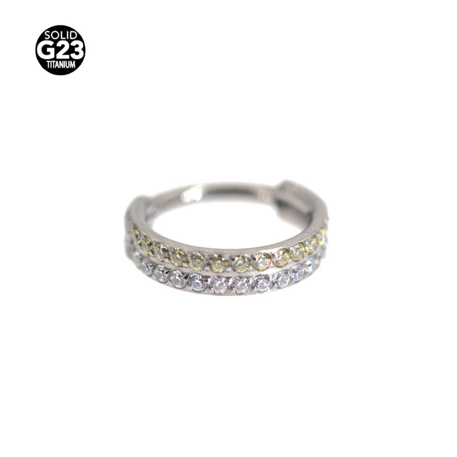 Picture of F136 titanium alloy 16G double drill nose ring earrings earrings closed ring puncture jewelry wholesale 2024 new