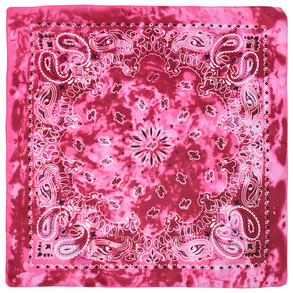 Picture of 54 * 54CM polyester tie-dyed cashew flower square scarf wholesale ameikaji bandana outdoor hip hop street dance headscarf