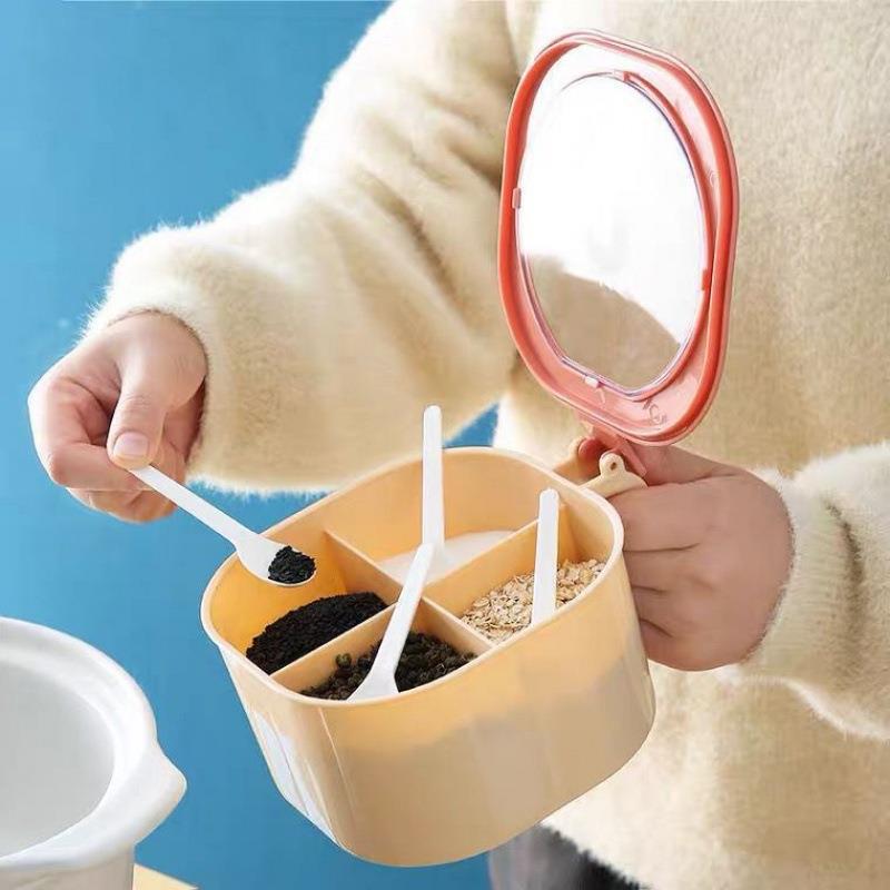 Picture of Kitchen Seasoning Bottle Seasoning Box Household Seasoning Storage Box Integrated Multi-grid Creative Cute Storage Rack Seasoning Jar Bottle