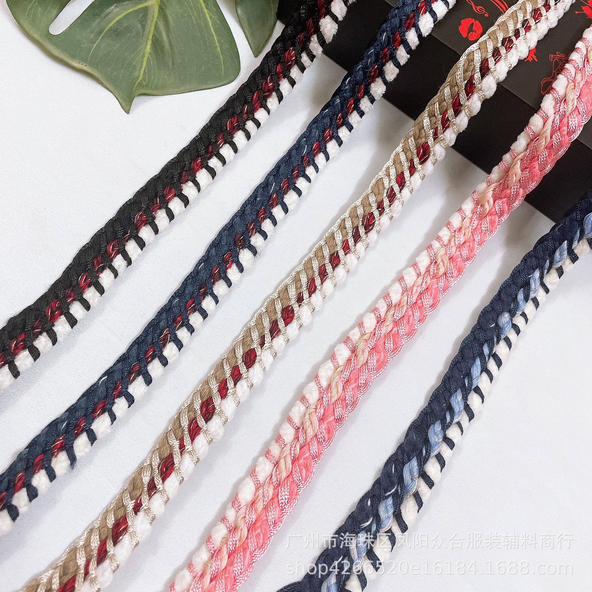 in stock Contrast Color Hook Woven Chanel Style Lace Braid Women's Coat Wrap Edge DIY Ethnic Style Lace Ribbon