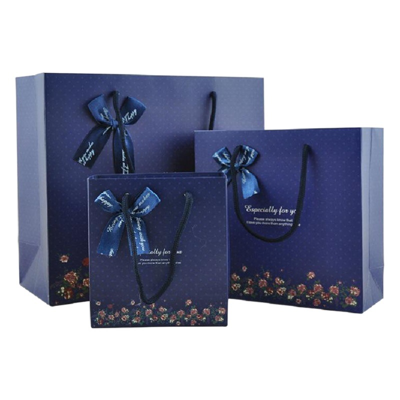 Blue Bow Gift Bag Father's Day Tote Bag Gift Bag Paper Bag Back Gift Bag Tote Bag Wholesale