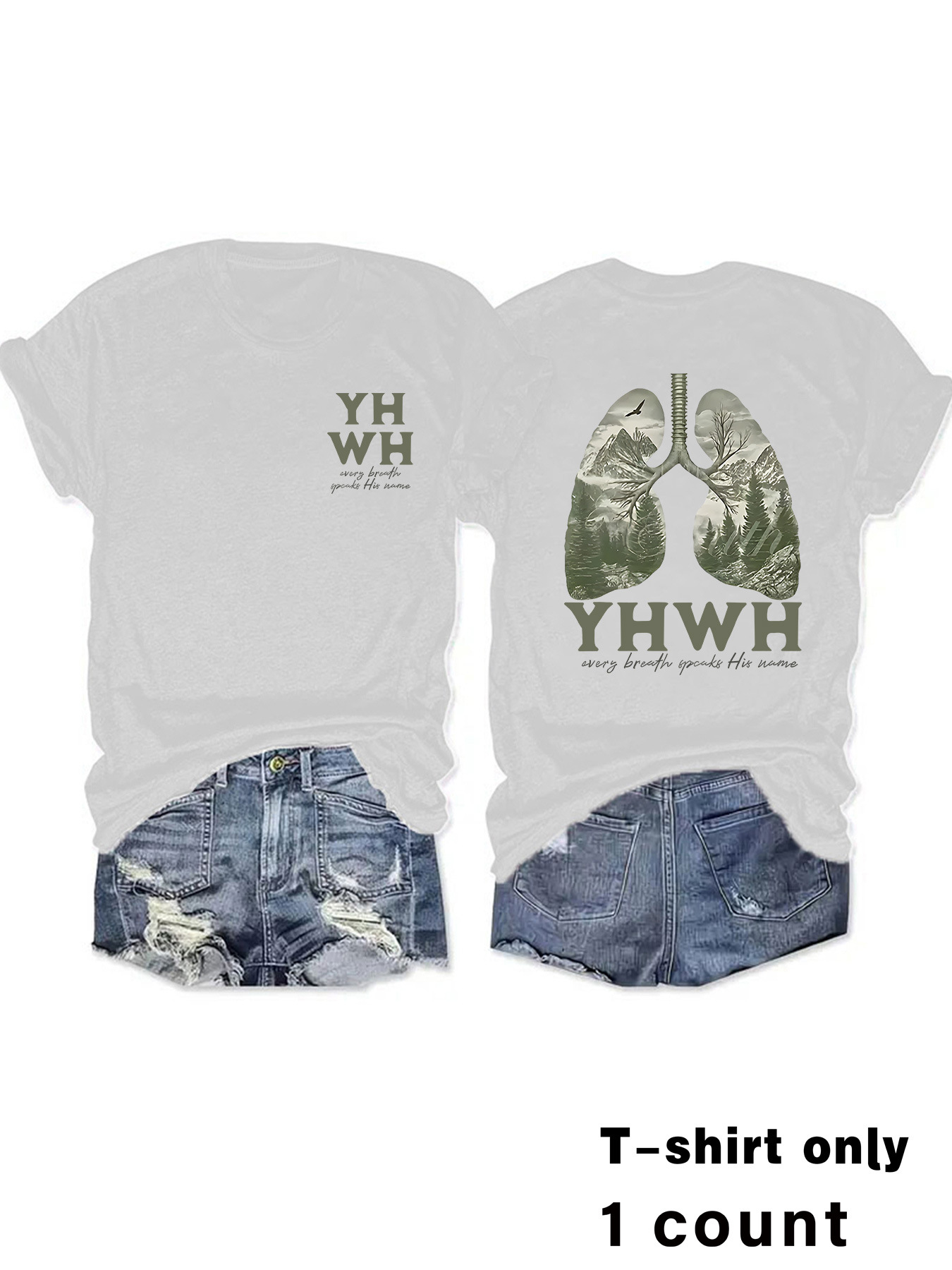 Amazon independent station YHWH lung pattern new round neck loose short sleeve ebay casual T-shirt women wholesale