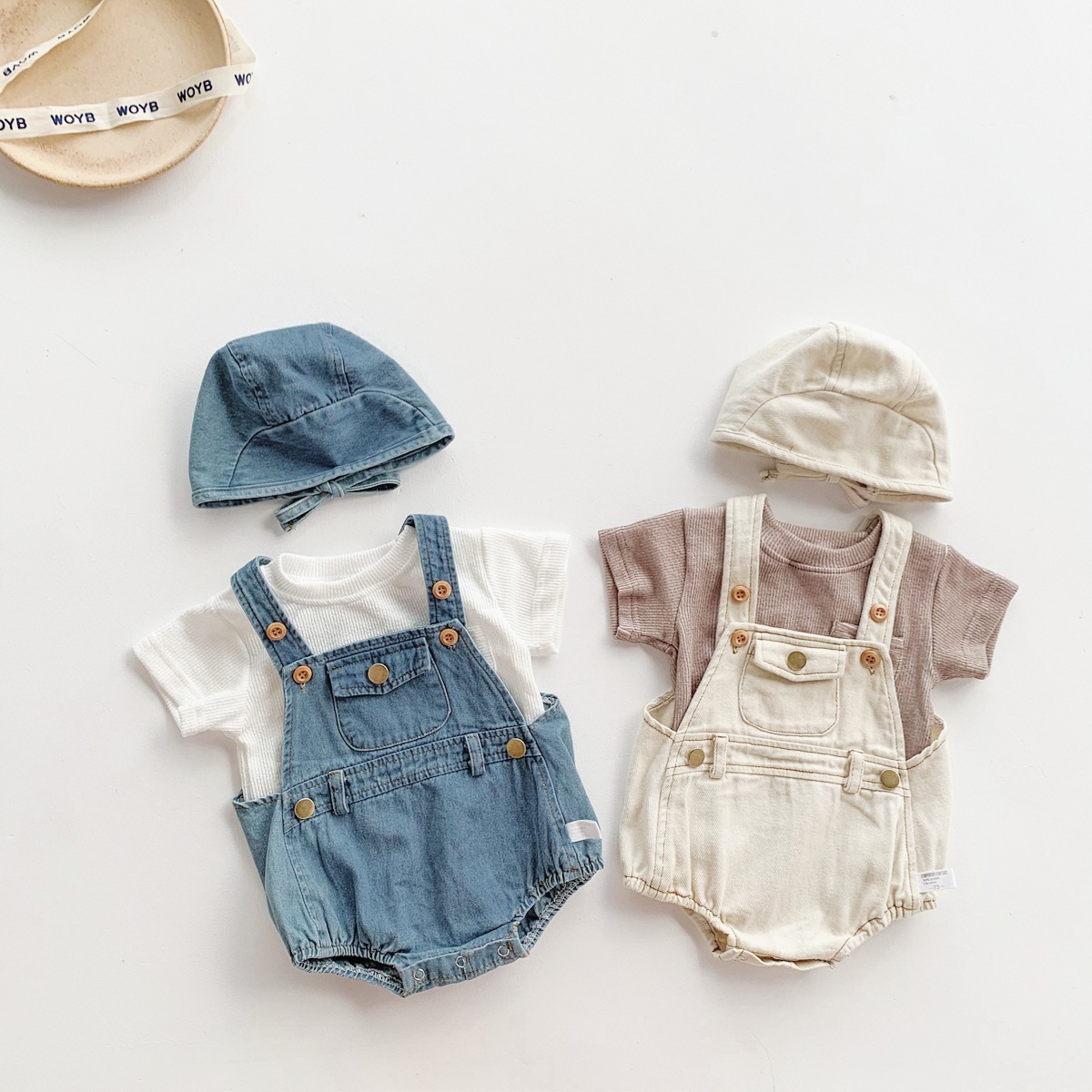 2025 New Summer Baby Bag Fart Clothes for Men and Women Soft Denim Slings Newborn Clothes Jumpsuits