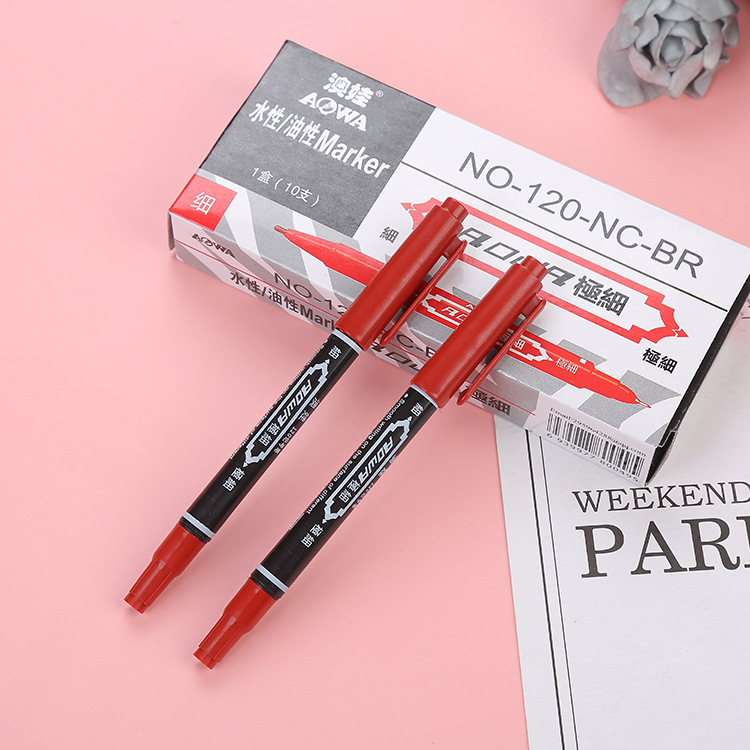 Picture of 120 double head water-based marker student painting Gouxian pen small double head logistics Mark sign pen manufacturers wholesale