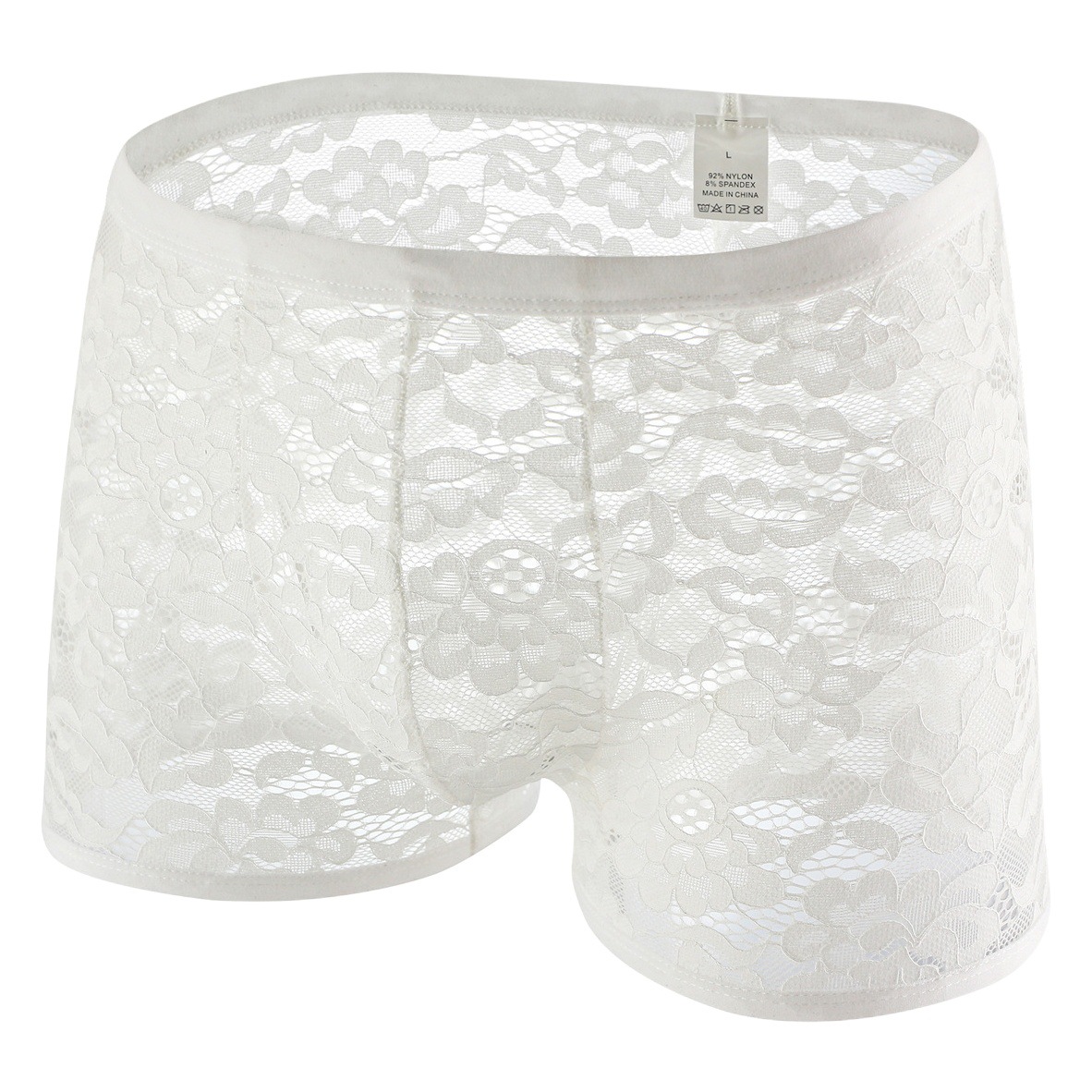 Men's transparent underwear men's sexy lace boxer mesh trendy boxers