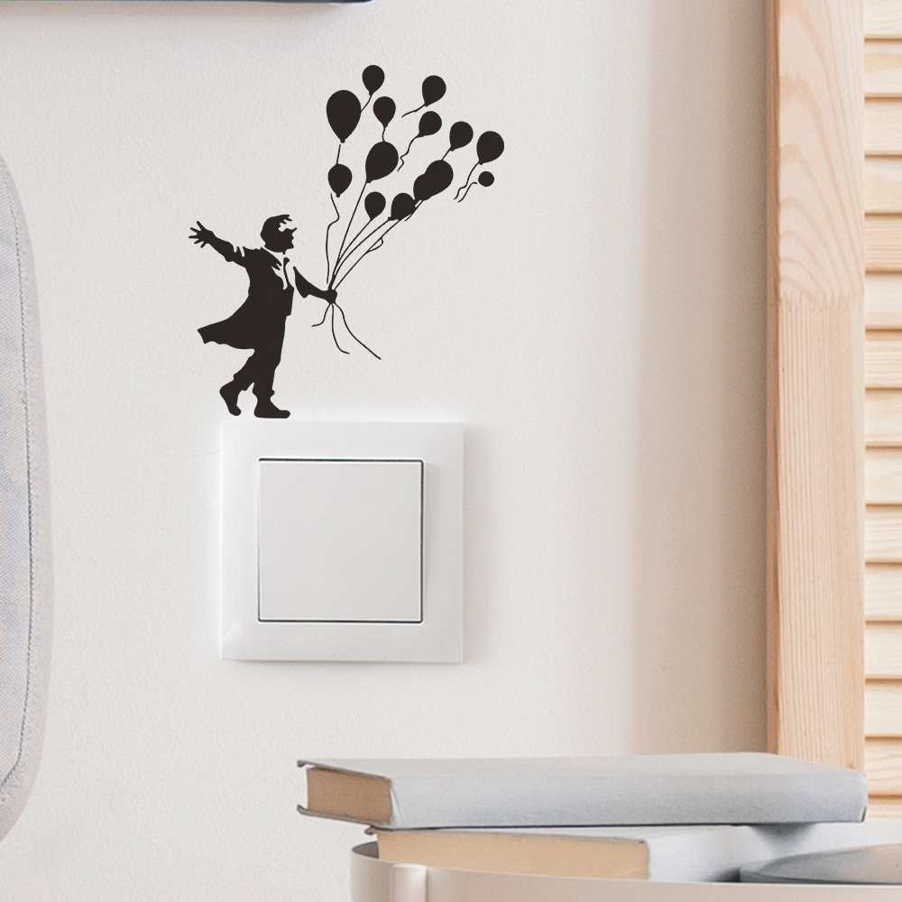 VA-KG019 romantic balloon silhouette bedroom living room switch stickers home decoration beautifying wall stickers wholesale foreign trade