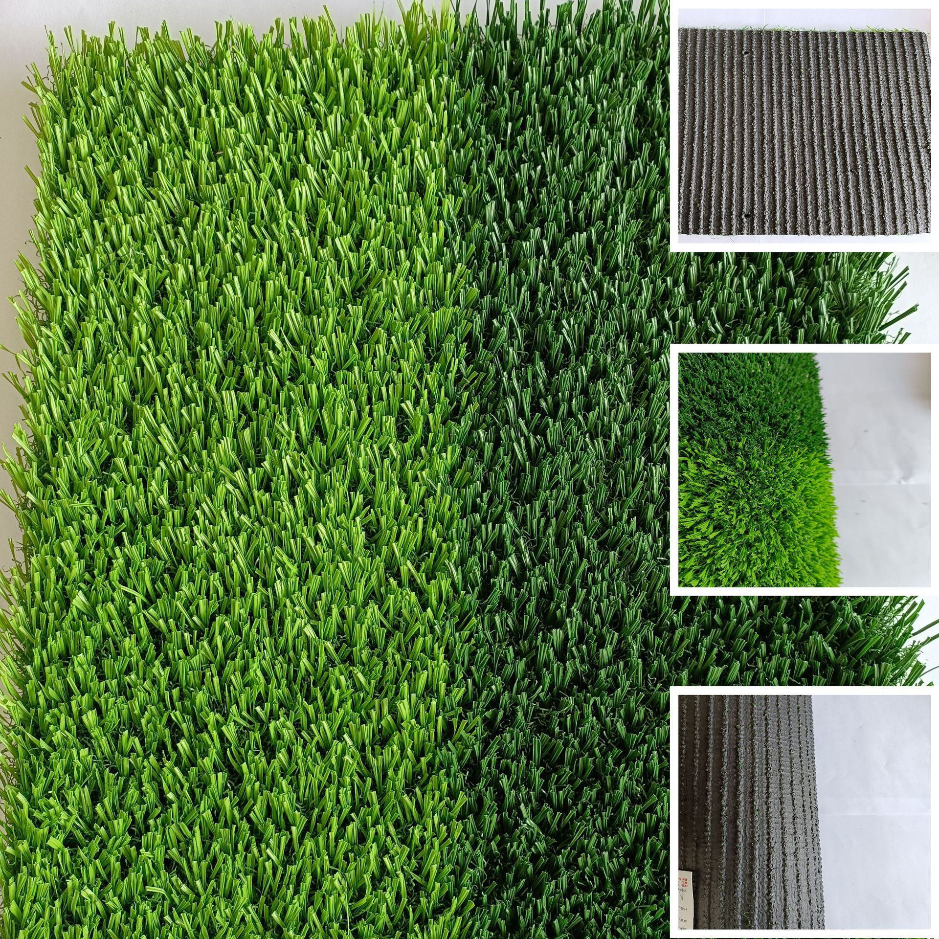 Picture of Soccer field artificial turf, sports field artificial turf, professional tennis court, green grass silk, dual-color with white stripe artificial turf