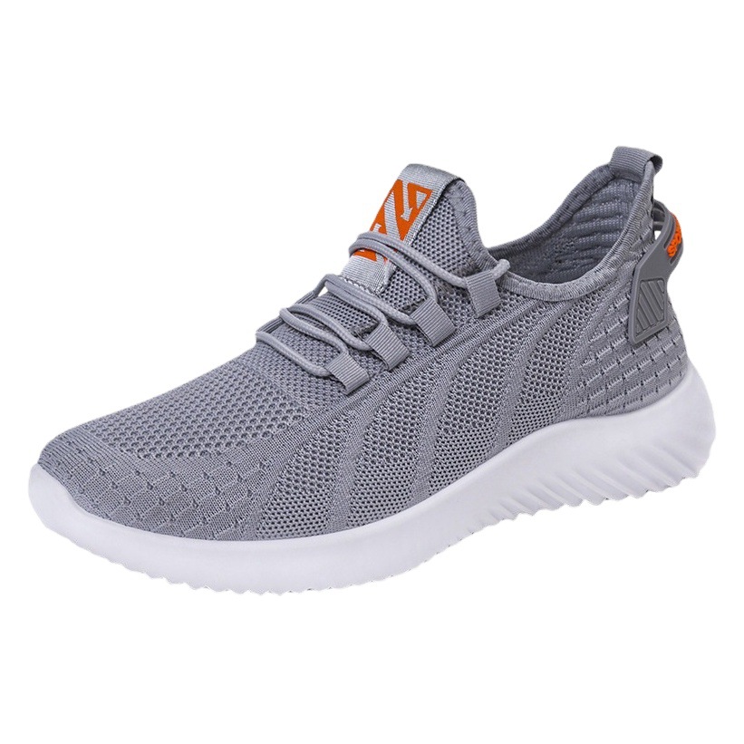 Men's Shoes 2024 Summer Breathable Flyknit Mesh Casual Shoes Cross-Border Running Sports Shoes Korean Trendy Shoes