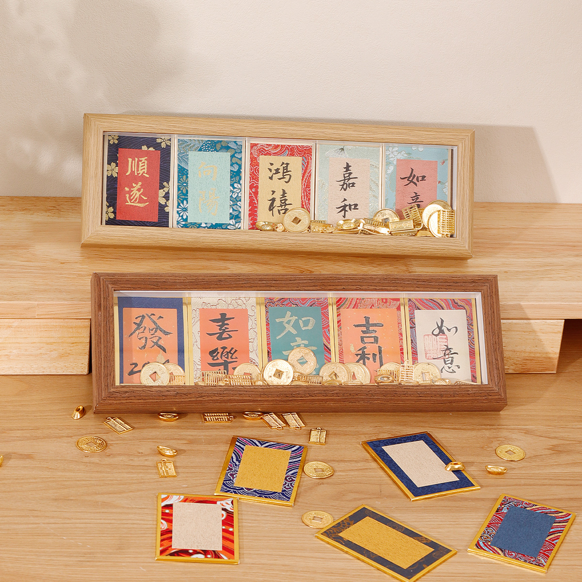 small size Song Jin Mini Cardboard Hard Card Photo Frame Ornaments Guofeng Xuan Paper Cultural Creative Gift Handwritten Calligraphy Frame Table