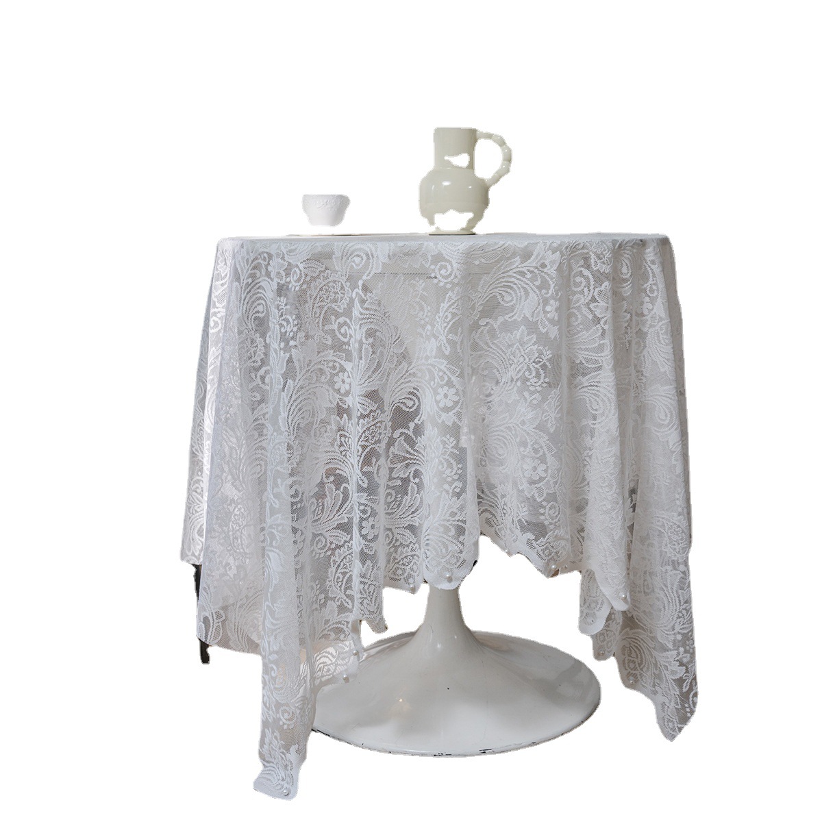 Picture of Yuman Qiyun Tablecloth White Green Bead Yarn Cake Photography Background Embroidered Prop Cloth Solid Color Tablecloth