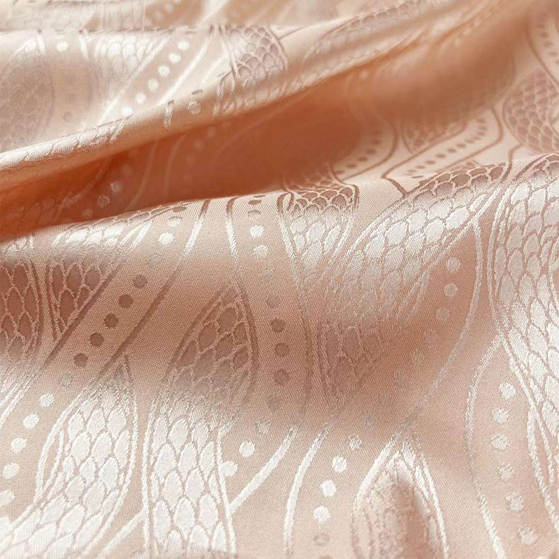 Wave Pattern Satin Jacquard Fabric European and American Style Women's Dress Shirt Camisole Skirt Handbag Fabric