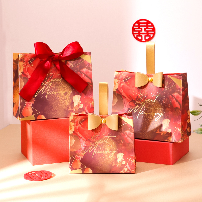 Picture of Creative European wedding wedding red candy box wholesale high-end bridesmaid companion gift candy gift box wholesale