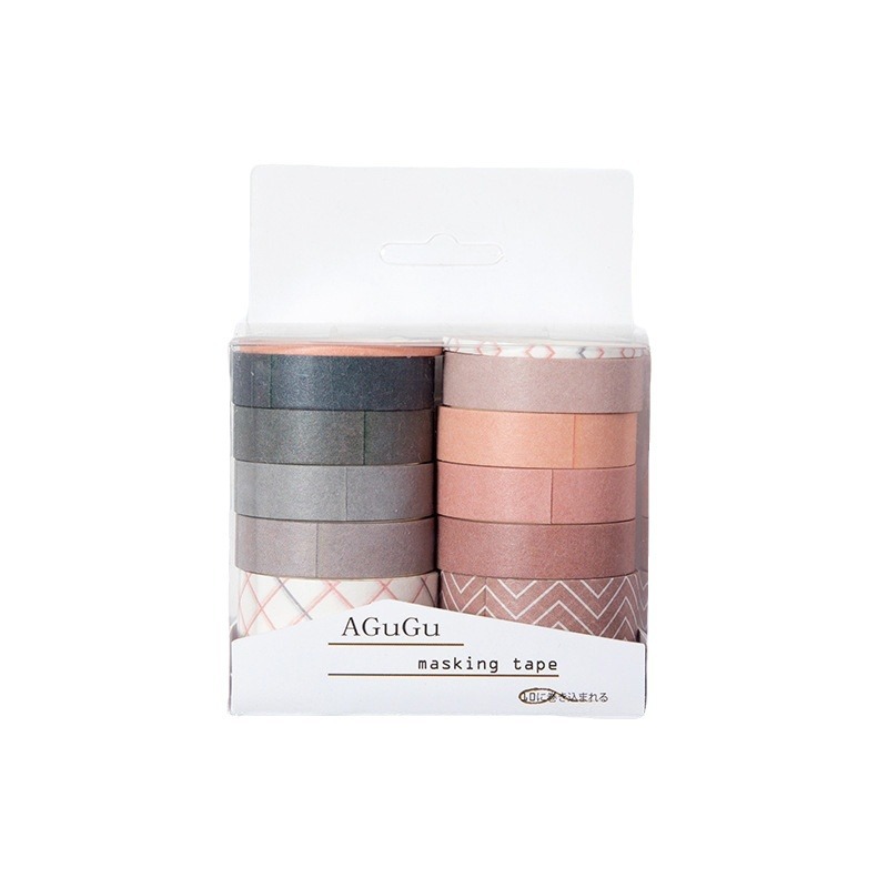 Picture of Agugu Sweet Dream Washi Tape Ins Sticker Pure Color Basic Hand Account Material Set Hand Account Tape