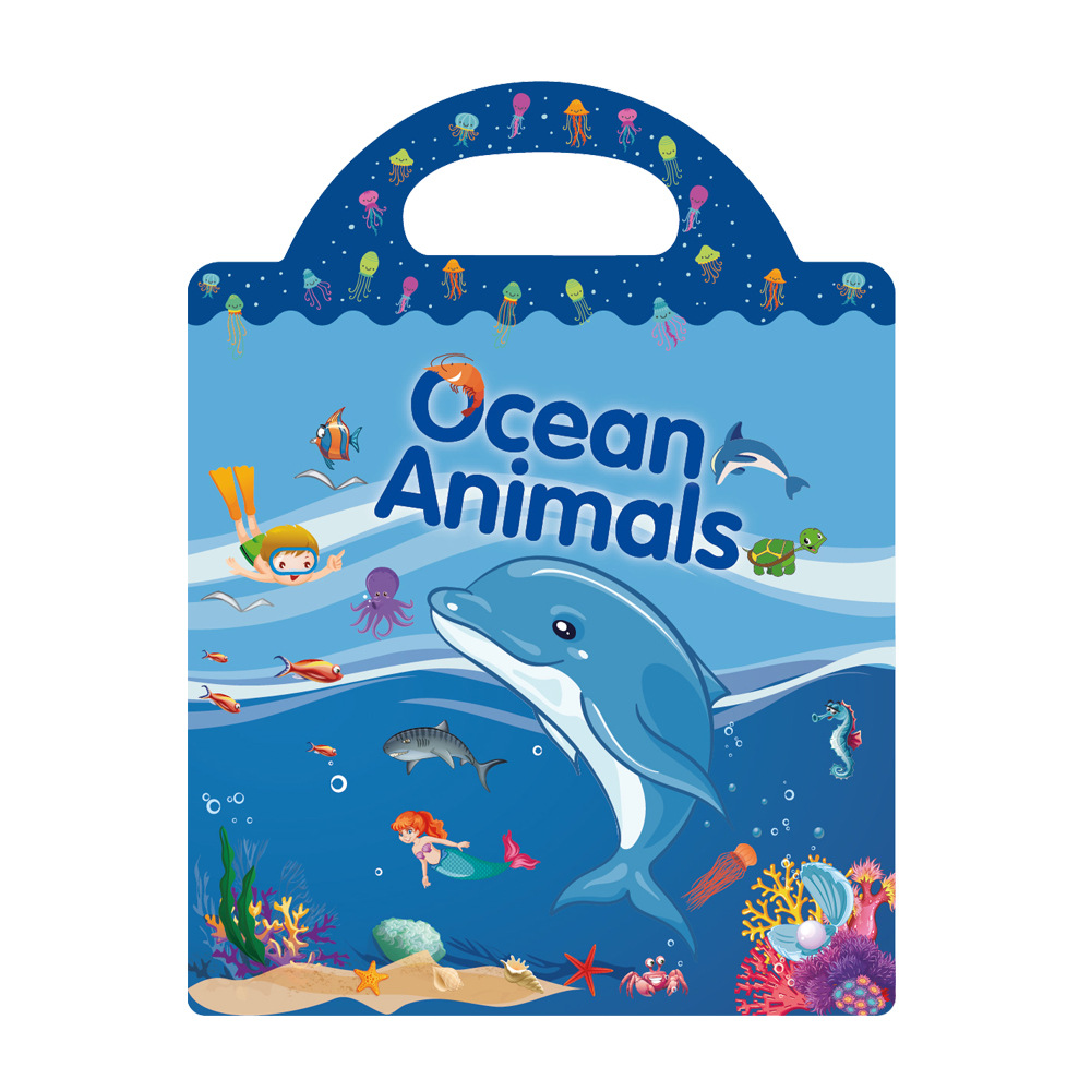 Picture of Cross-border DIY fun children's scene sticker book early education concentration training can be moved repeatedly paste quiet book