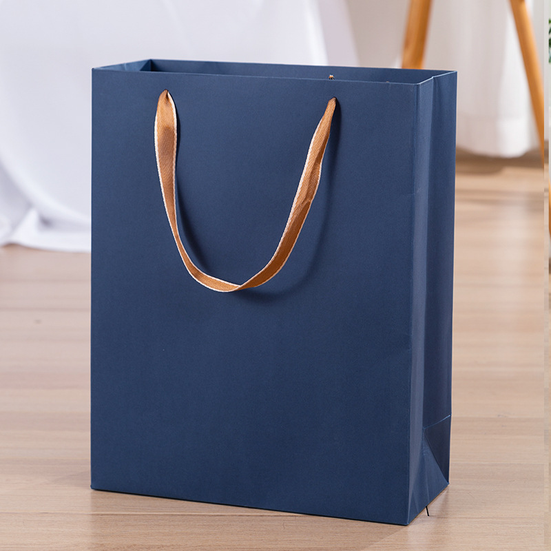 Picture of High-end specialty paper tote bag light luxury gift bag paper bag dark blue tote bag