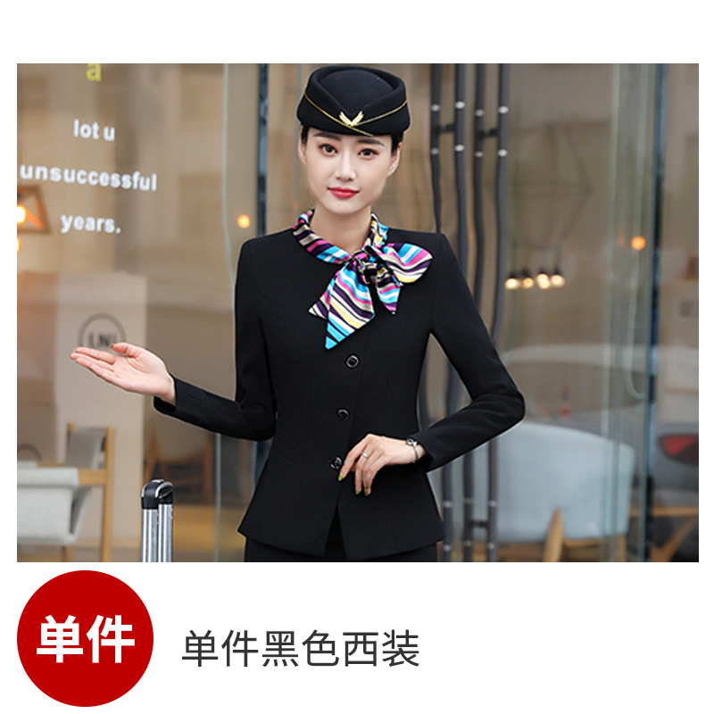 Picture of Stewardess Professional Suit for Women, Autumn and Winter Blazer Dress Set, Beautician Workwear, Hotel Front Desk Uniform, Aviation Work Clothes