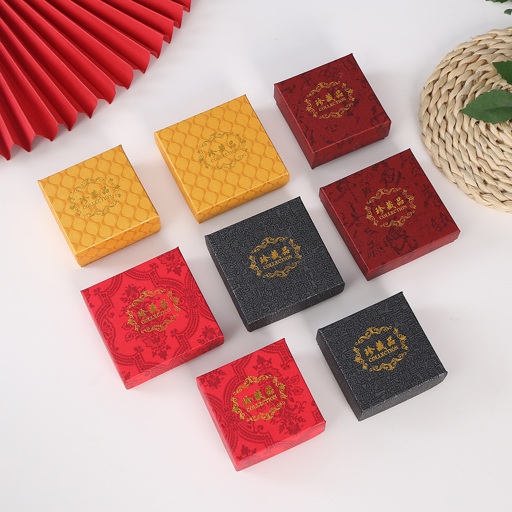Drawer Box Paper Box Bronzing Printing Vintage Gift Box Jewelry Box Lipstick Gift Box Hand Gift Box Frosted Big Red