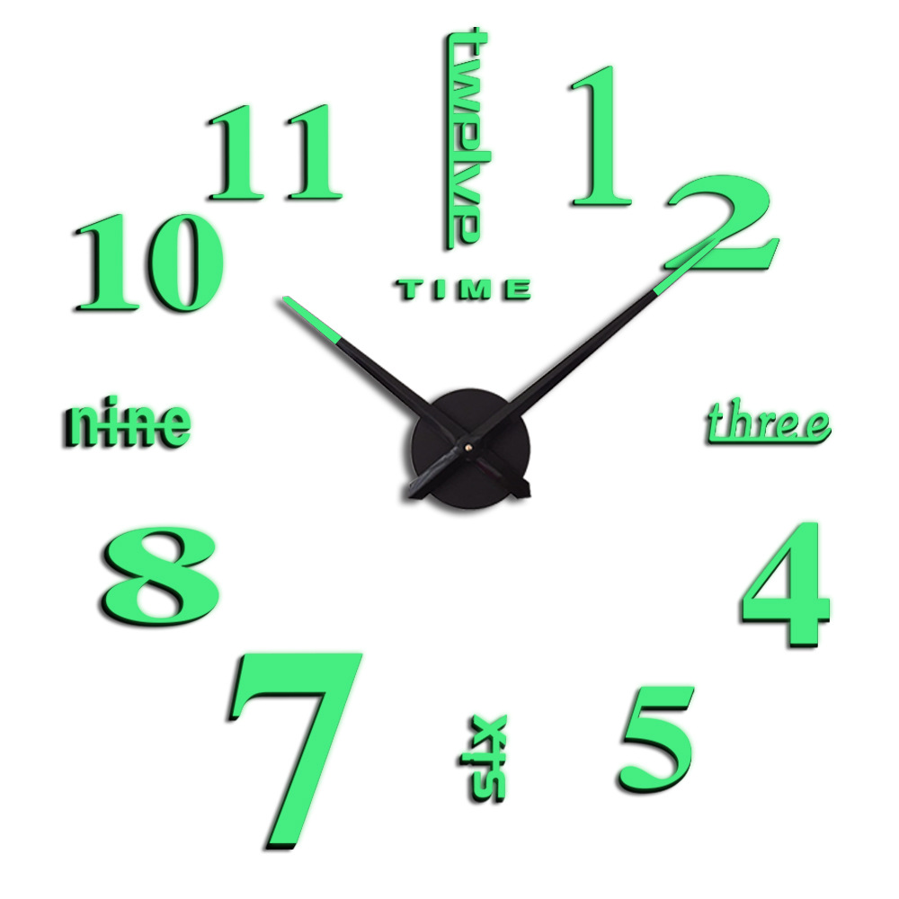 Creative Luminous DIY Digital Wall Clock 47inch Modern Living Room Decoration Silent Clock