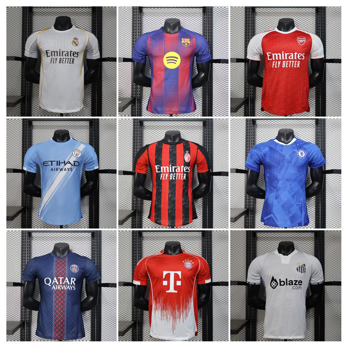 2526 New player version Real Madrid jersey Barcelona Arsenal Manchester City Chelsea Santos Paris football uniform