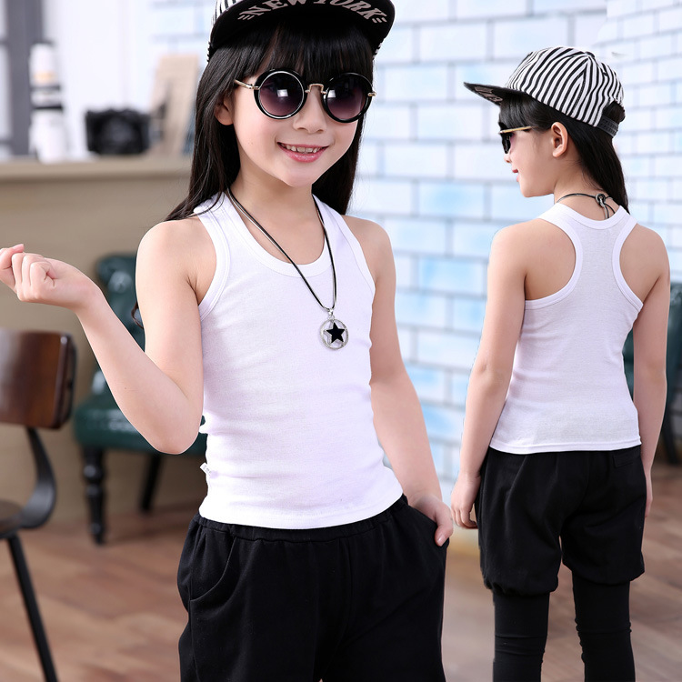 Picture of Children's Cotton Boys' I-shaped Hurdle Girls' Small Camisole Underwear Summer Girls' Undershirt