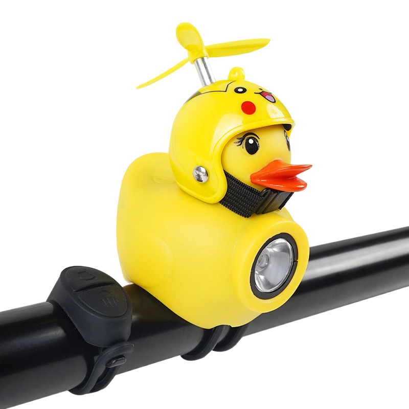 Children's bicycle night riding light bell strong light with horn light integrated broken wind duck horn super loud light