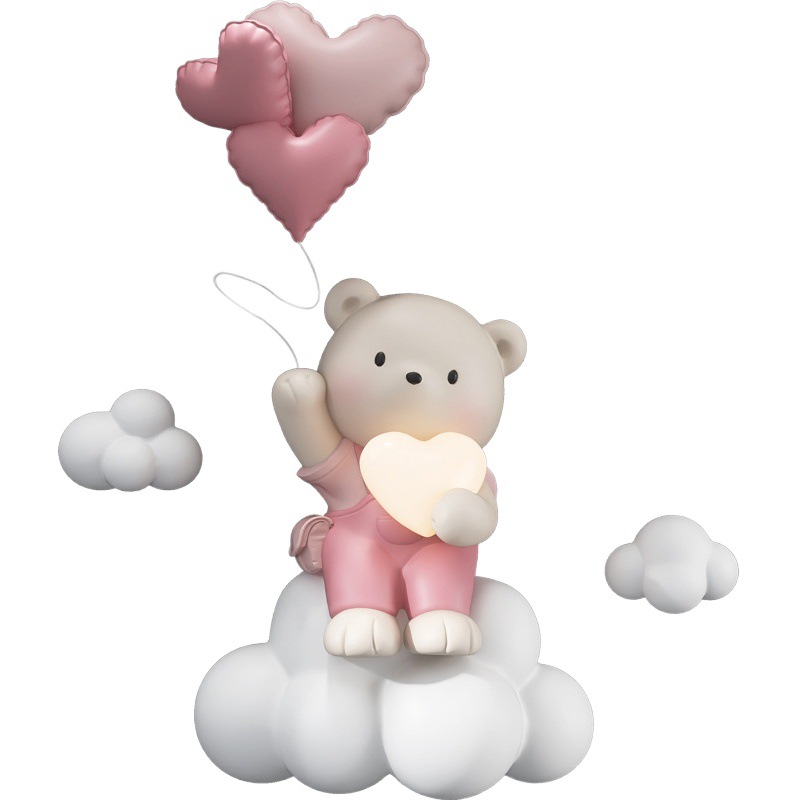 Cartoon Bear Wall Hanging Living Room Sofa Background Wall Decorations Stereo Relief Wall Decorations Bedroom Bedside Hanging Painting Children's Room