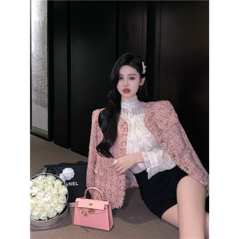Chanel Style Coat Women's Spring and Autumn New French Style 2024 Elegant Age-reducing Western Style Fashion Top